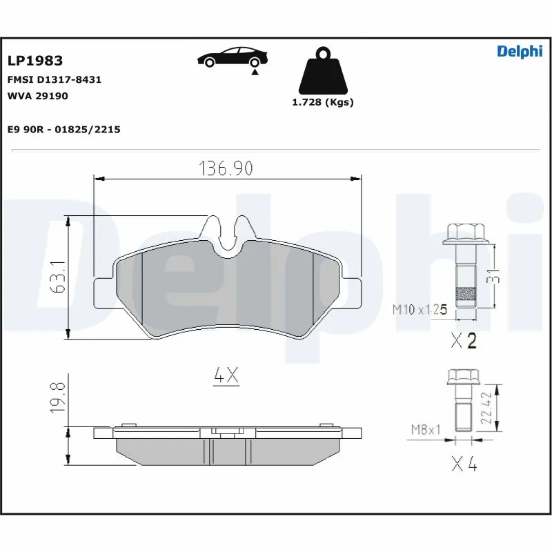 Brake Pad Set, disc brake LP1983