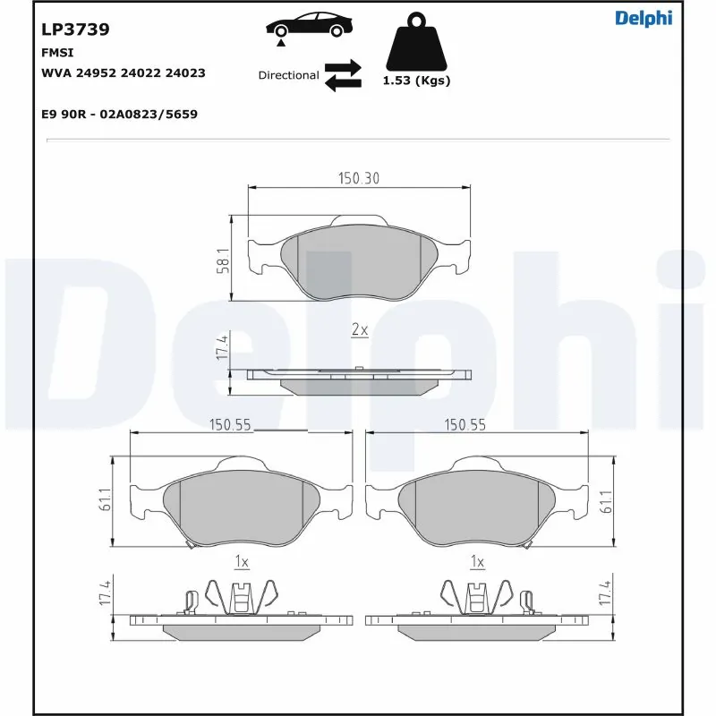 Brake Pad Set, disc brake LP3739