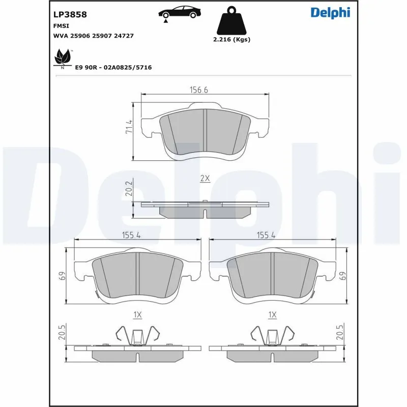 Brake Pad Set, disc brake LP3858