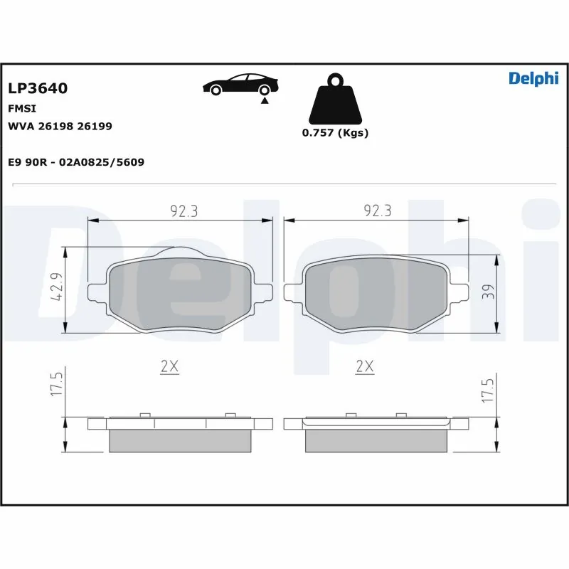 Brake Pad Set, disc brake LP3640