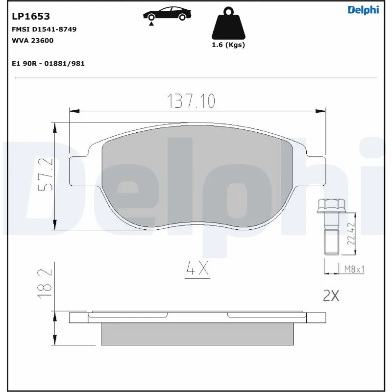Brake Pad Set, disc brake LP1653