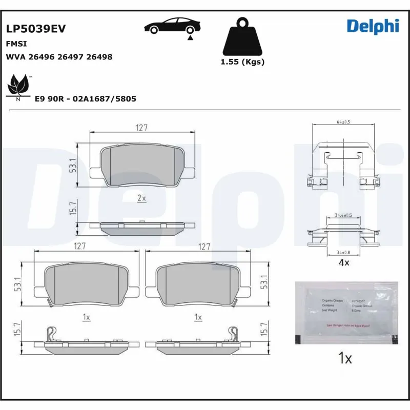 Brake Pad Set, disc brake LP5039EV
