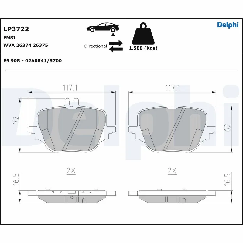 Brake Pad Set, disc brake LP3722