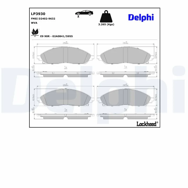 Brake Pad Set, disc brake LP3930