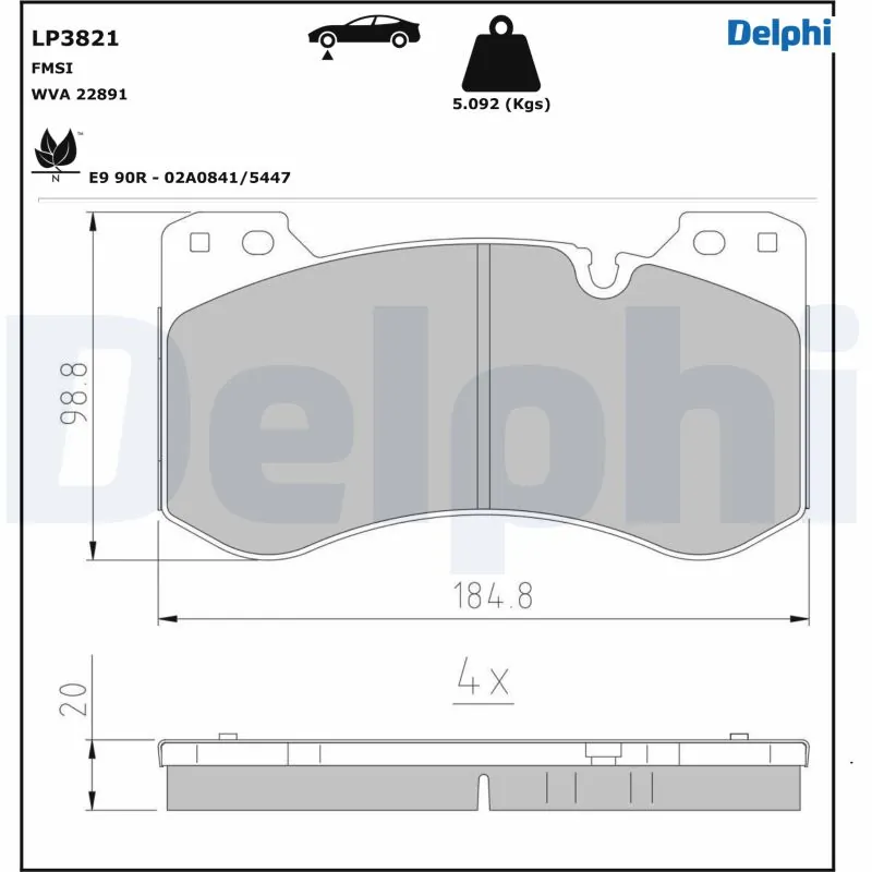 Brake Pad Set, disc brake LP3821
