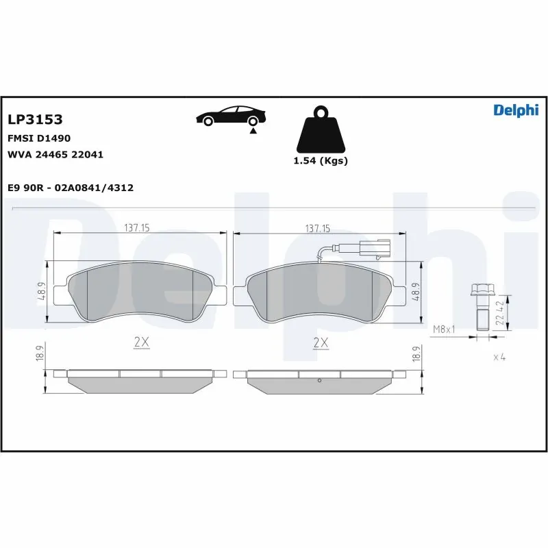 Brake Pad Set, disc brake LP3153