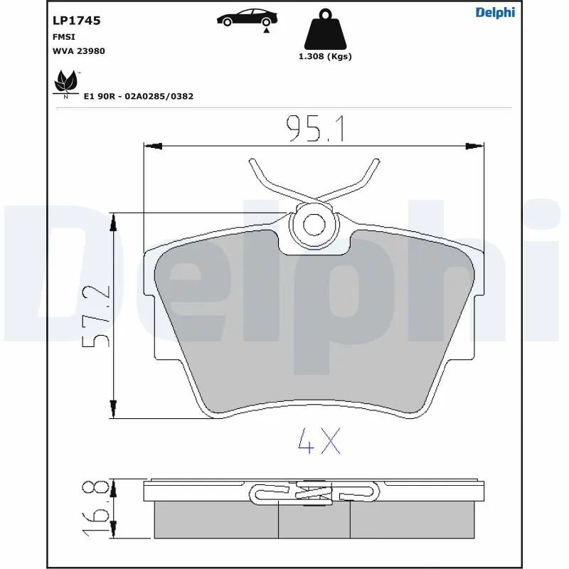 Brake Pad Set, disc brake LP1745