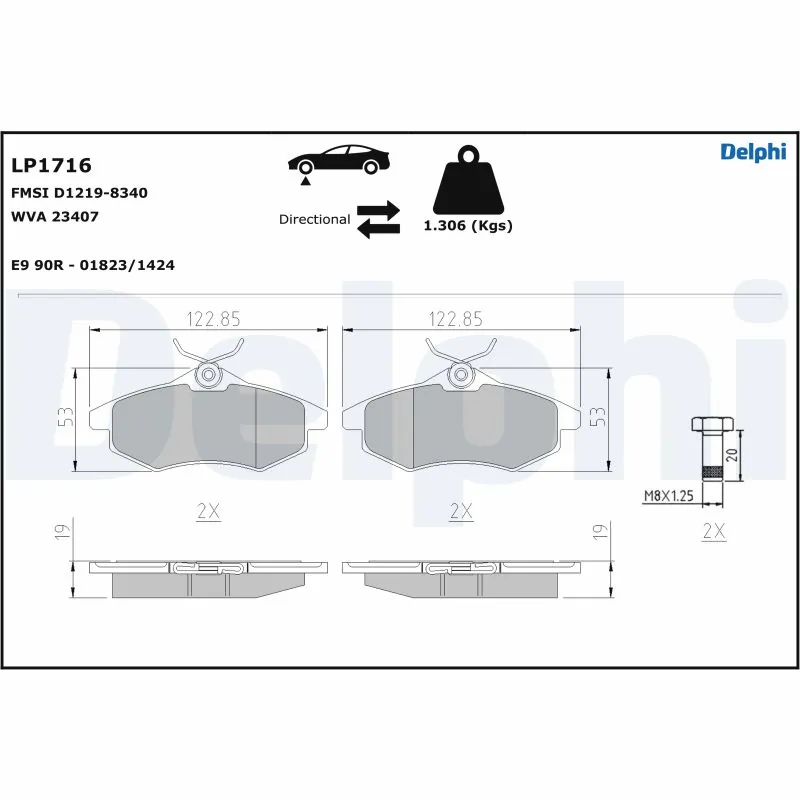 Brake Pad Set, disc brake LP1716