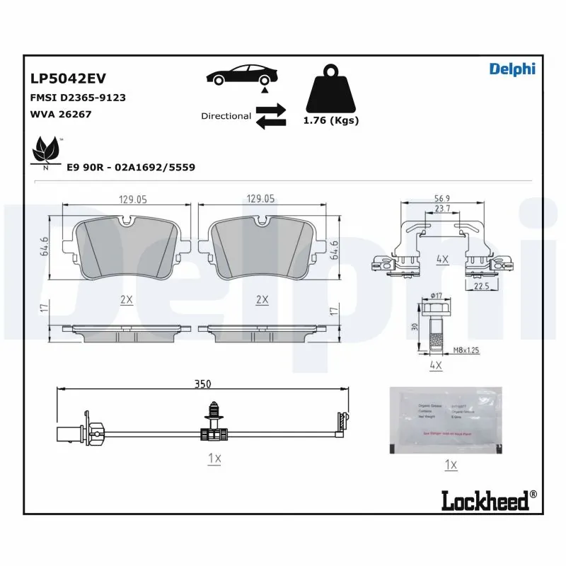 Brake Pad Set, disc brake LP5042EV