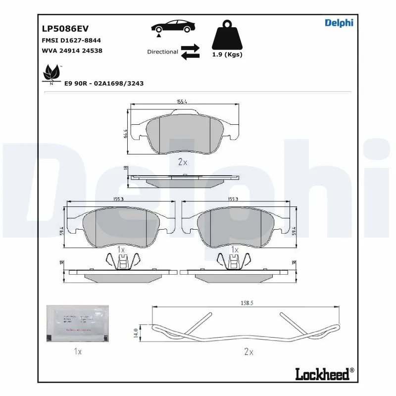 Brake Pad Set, disc brake LP5086EV