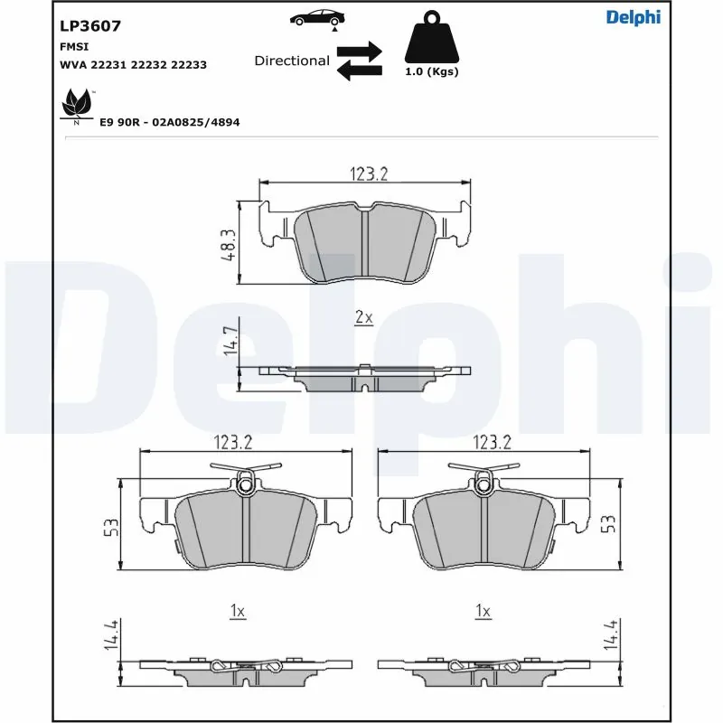 Brake Pad Set, disc brake LP3607