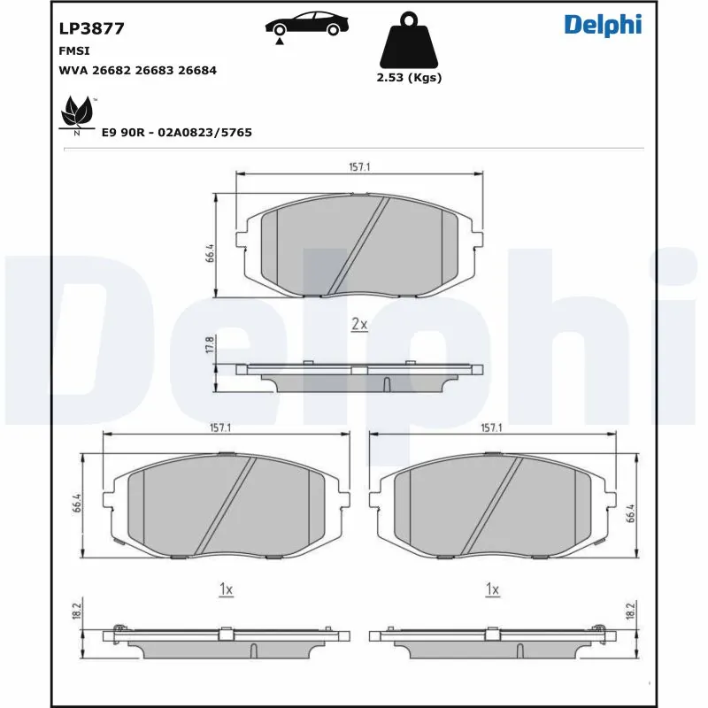 Brake Pad Set, disc brake LP3877