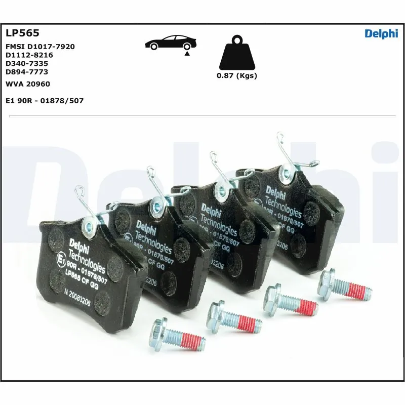 DELPHI LP565 Brake Pad Set, disc brake