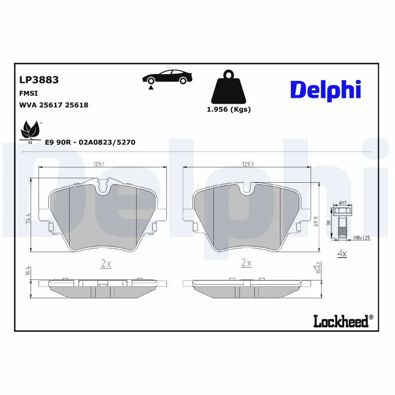 Brake Pad Set, disc brake LP3883