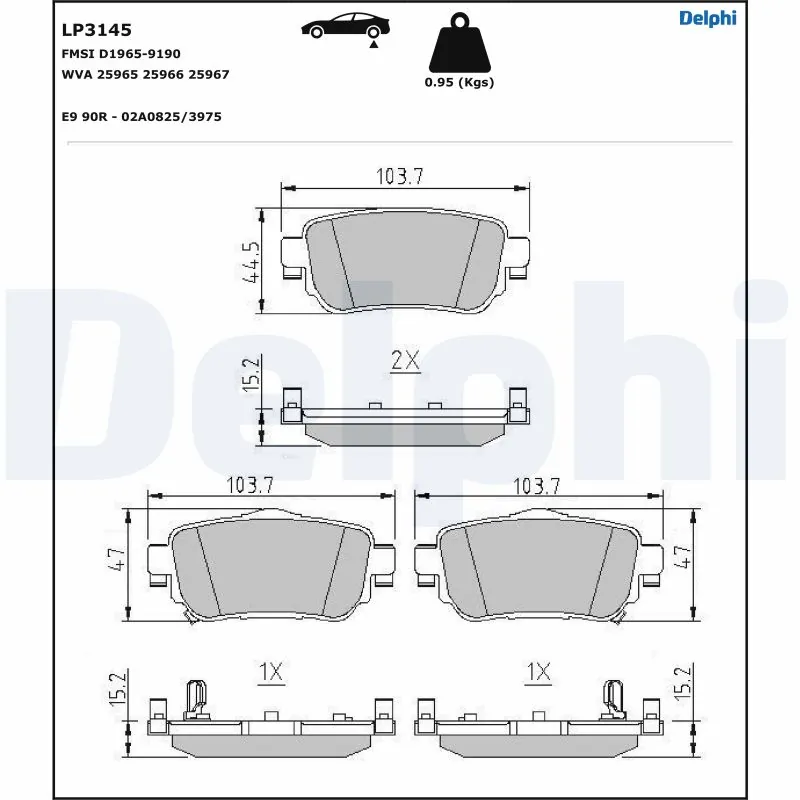 Brake Pad Set, disc brake LP3145