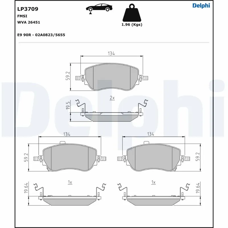 Brake Pad Set, disc brake LP3709