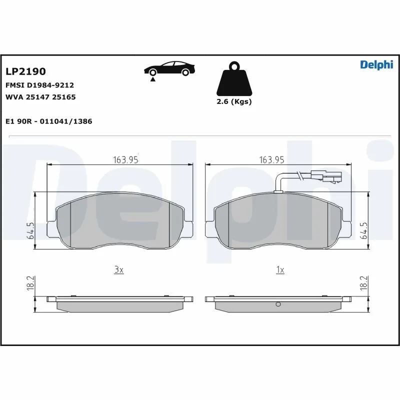 Brake Pad Set, disc brake LP2190