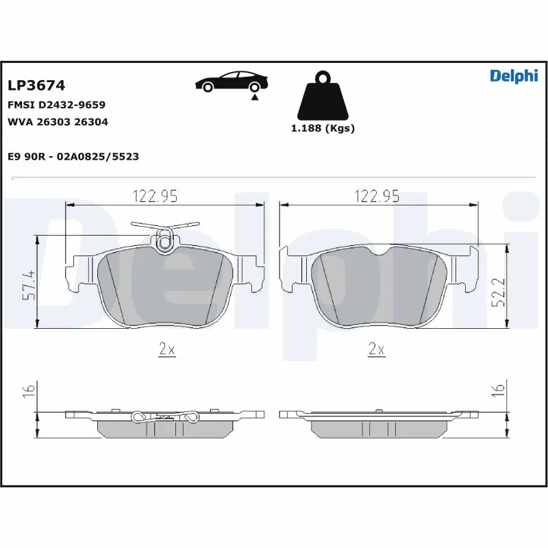 Brake Pad Set, disc brake LP3674