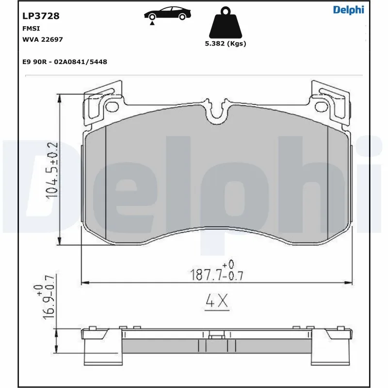 Brake Pad Set, disc brake LP3728