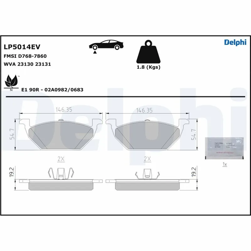 Brake Pad Set, disc brake LP5014EV