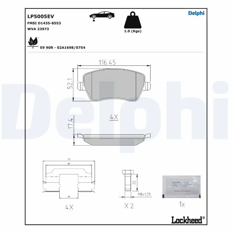 Brake Pad Set, disc brake LP5005EV