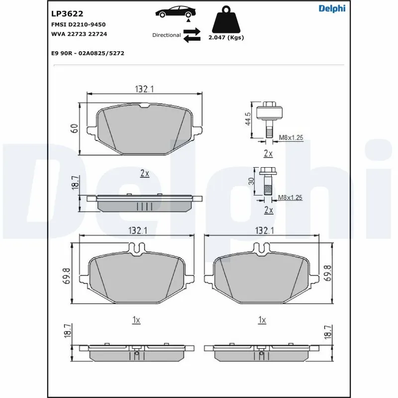 Brake Pad Set, disc brake LP3622