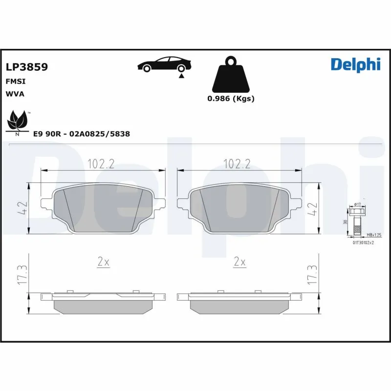 Brake Pad Set, disc brake LP3859