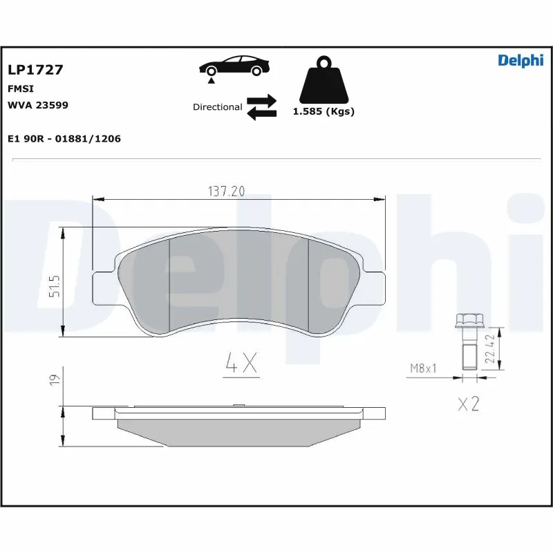 Brake Pad Set, disc brake LP1727