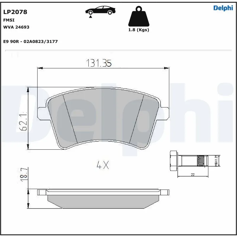 Brake Pad Set, disc brake LP2078
