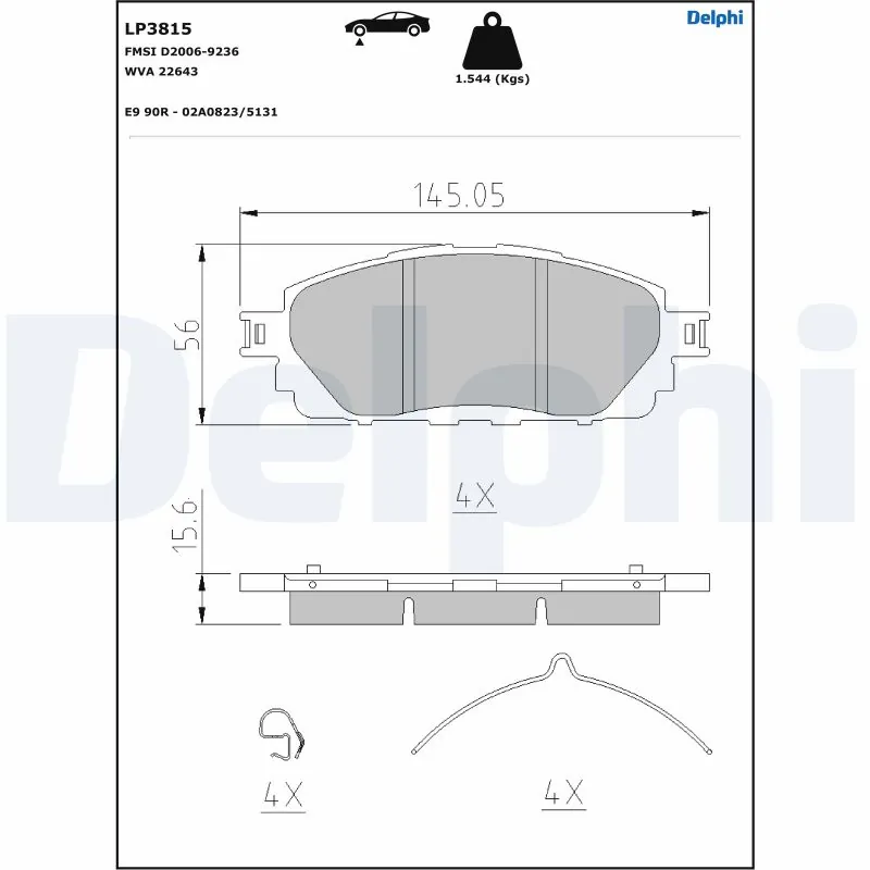 Brake Pad Set, disc brake LP3815
