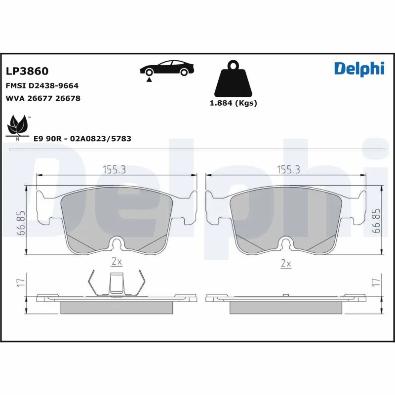 Brake Pad Set, disc brake LP3860