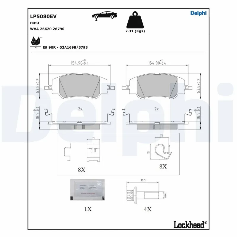 Brake Pad Set, disc brake LP5080EV