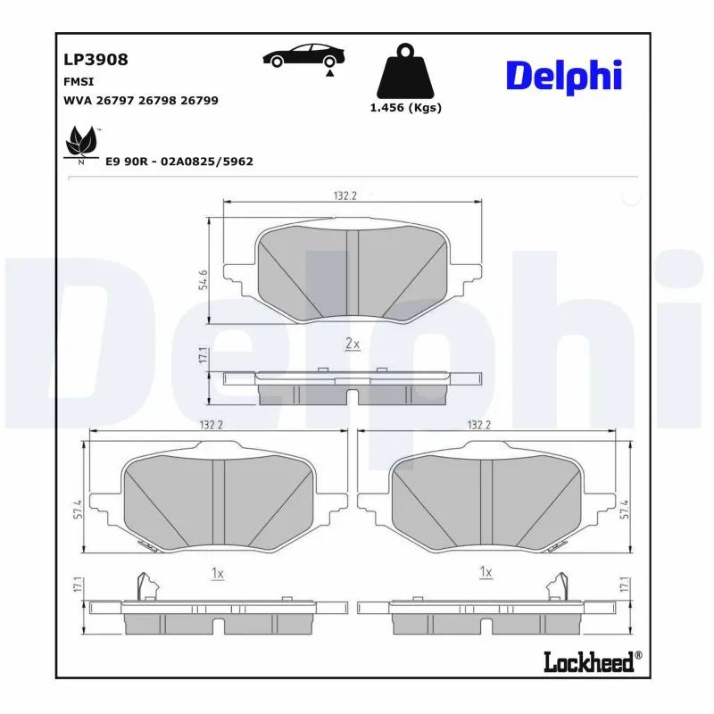 Brake Pad Set, disc brake LP3908