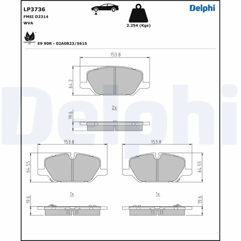 Brake Pad Set, disc brake LP3736