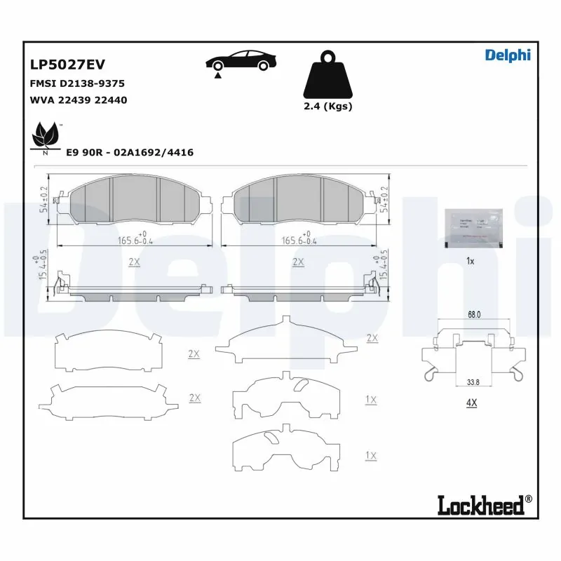 Brake Pad Set, disc brake LP5027EV
