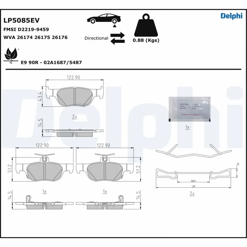 Brake Pad Set, disc brake LP5085EV
