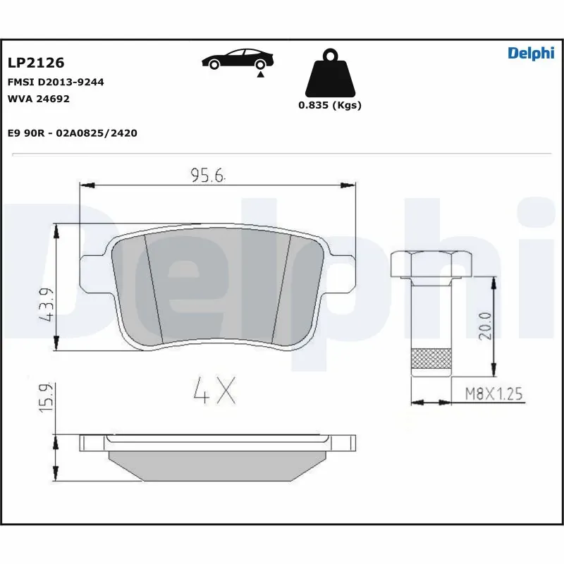 Brake Pad Set, disc brake LP2126