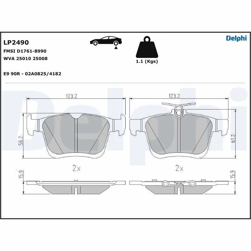 Brake Pad Set, disc brake LP2490