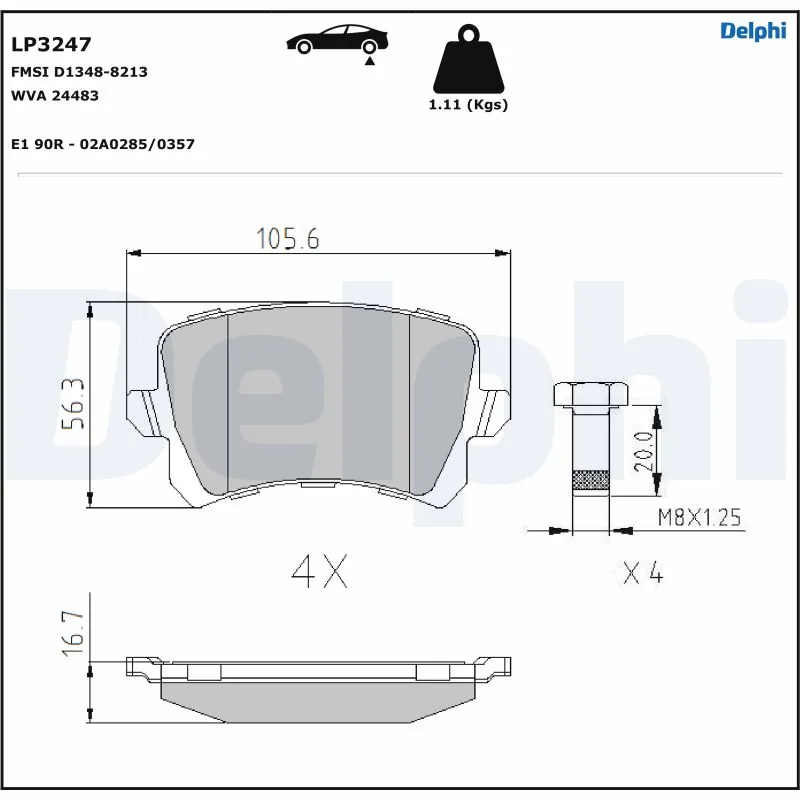 Brake Pad Set, disc brake LP3247