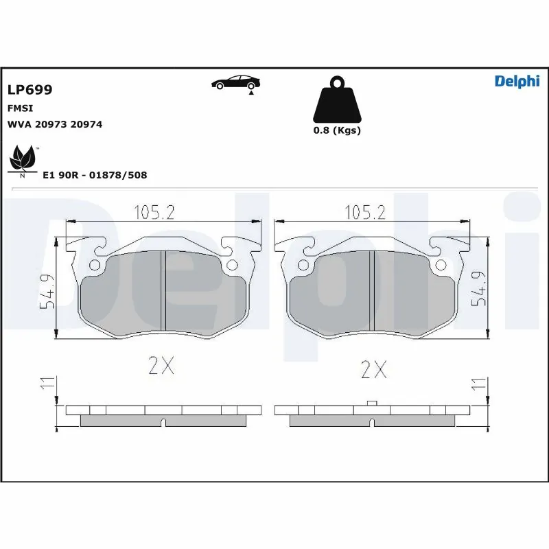 Brake Pad Set, disc brake LP699