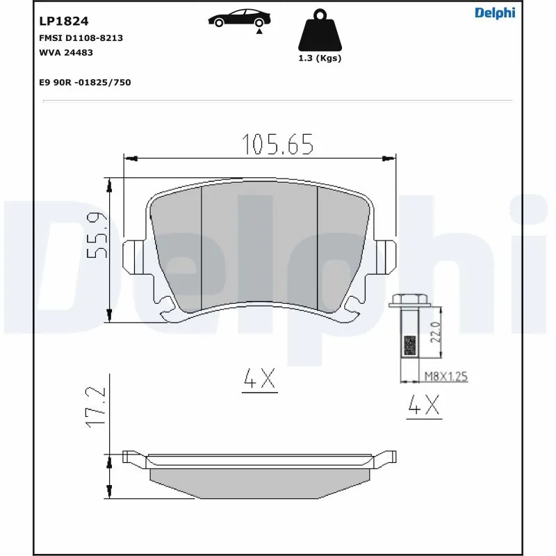 Brake Pad Set, disc brake LP1824
