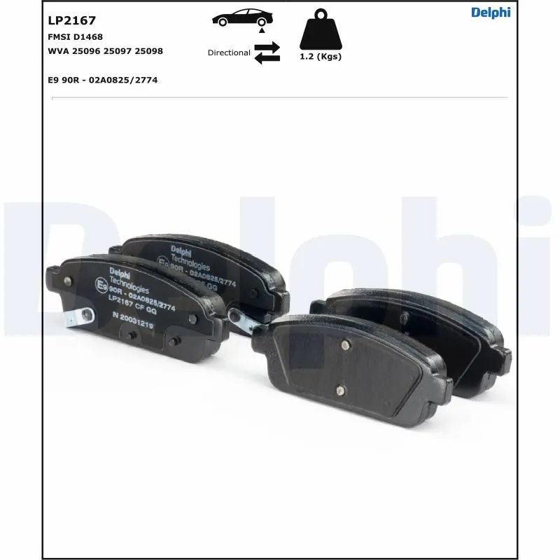 Bremsbelagsatz, Scheibenbremse LP2167