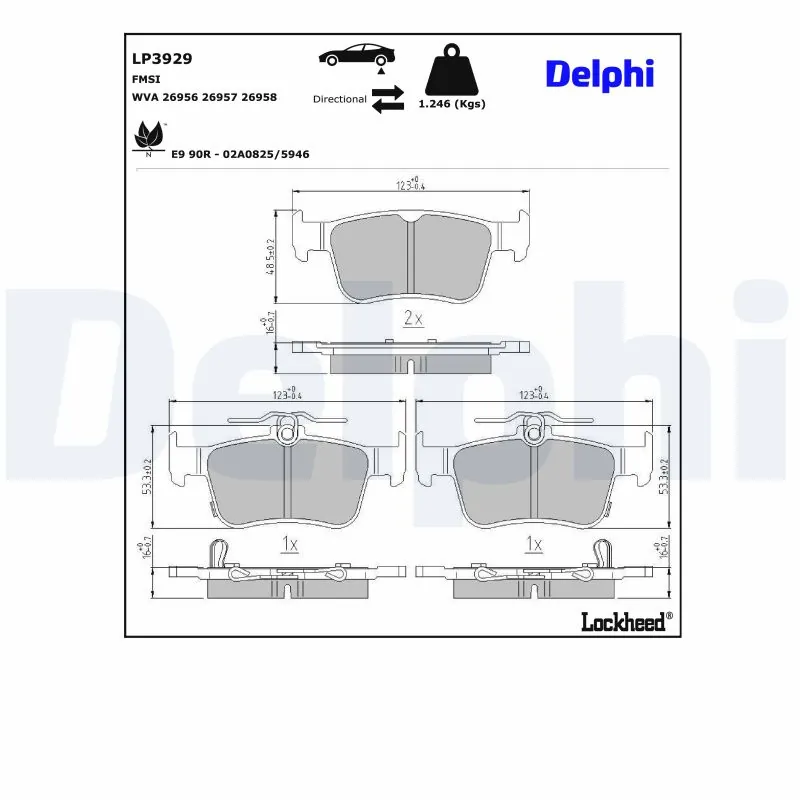 Brake Pad Set, disc brake LP3929