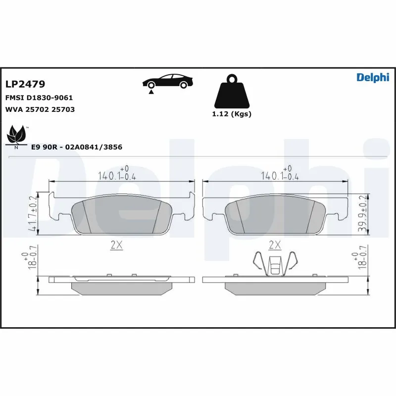 Brake Pad Set, disc brake LP2479