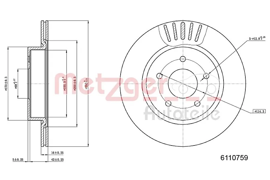 METZGER AUTOTEILE 6110759 Brake Disc