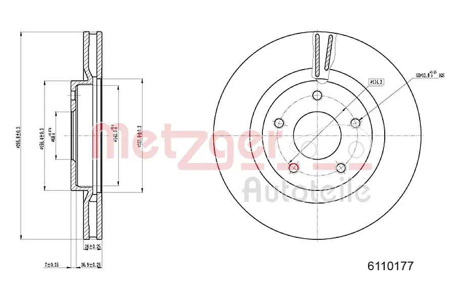METZGER AUTOTEILE 6110177 Brake Disc