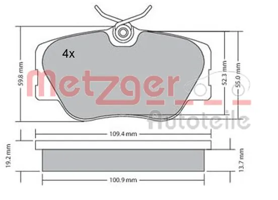 METZGER AUTOTEILE 1170151 Brake Pad Set, disc brake