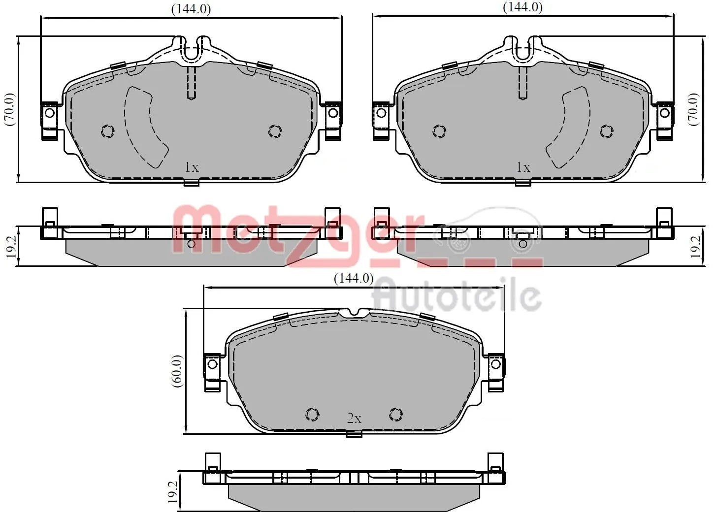 Brake Pad Set, disc brake GREENPARTS 1170853