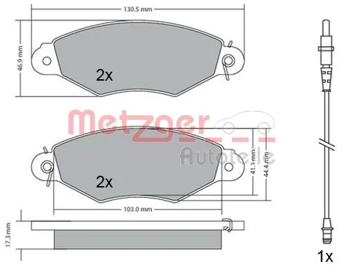 METZGER AUTOTEILE 1170115 Brake Pad Set, disc brake