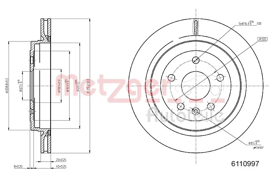 METZGER AUTOTEILE 6110997 Brake Disc
